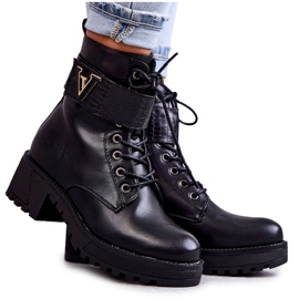 PG1 Kožne čizme s crnim Ramsey grijanjem s patentnim zatvaračem crna