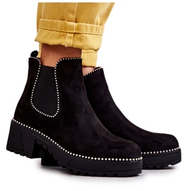 PG1 Ženske crne Afaries čizme s nitnama crna