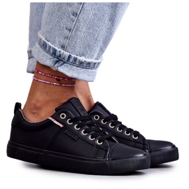 Niske ženske kožne tenisice Big Star KK274006 crne crna