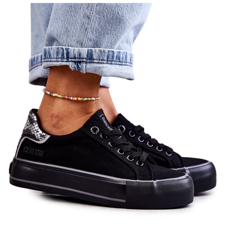 Ženske materijalne tenisice Big Star KK274036 crne crno