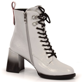 S.Barski Čizme lakirane na stup, toplo sive S. Barski siva