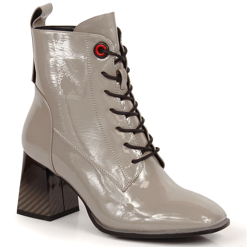 S.Barski Lakirane čizme na stup, toplo sive S. Barski siva