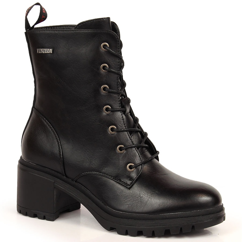 Crne Vinceza čizme na vezanje na stup crno