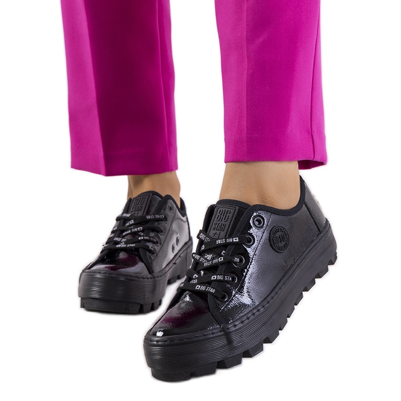 Crne lakirane tenisice Big Star KK274044 crno