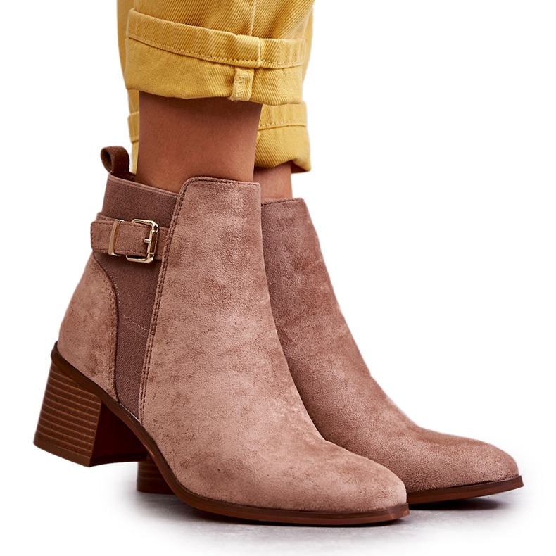 Čizme od brušene kože na stupu Smeđe Vannes smeđa