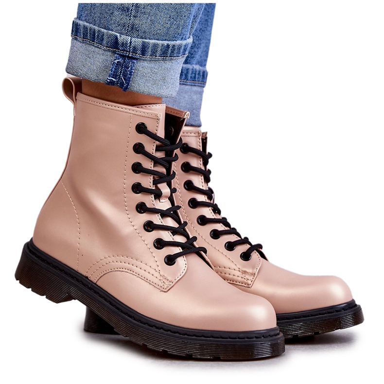 PG1 Ženske čizme čizme na vezanje roza Lavita ružičasta