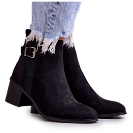 PS1 Crne vannes čizme od brušene kože na stupu crna