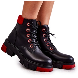 PG1 Radničke kožne čizme na crnom Messa zatvaraču crna