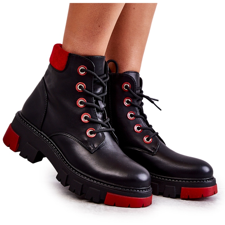 PG1 Radničke kožne čizme na crnom Messa zatvaraču