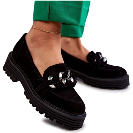 Ženske cipele od brušene kože Laura Messi 2523 crne crna