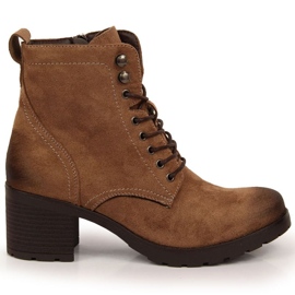 Tople čizme od brušene kože Potocki W WOL90B smeđe smeđa