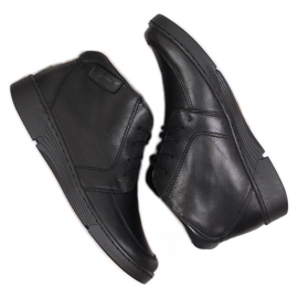 Łukbut Udobne izolirane crne kožne čizme Lukbut 675 za žene crna