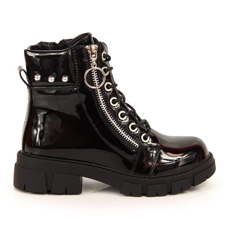 Black Vinceza crne lakirane izolirane čizme za djevojčice crno