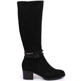 Ženske crne tople čizme od brušene kože Jezzi crna