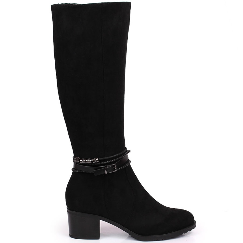 Ženske crne tople čizme od brušene kože Jezzi crno