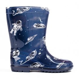 Galoše za visokog dječaka s uzorkom Shelovet tamnoplave plava