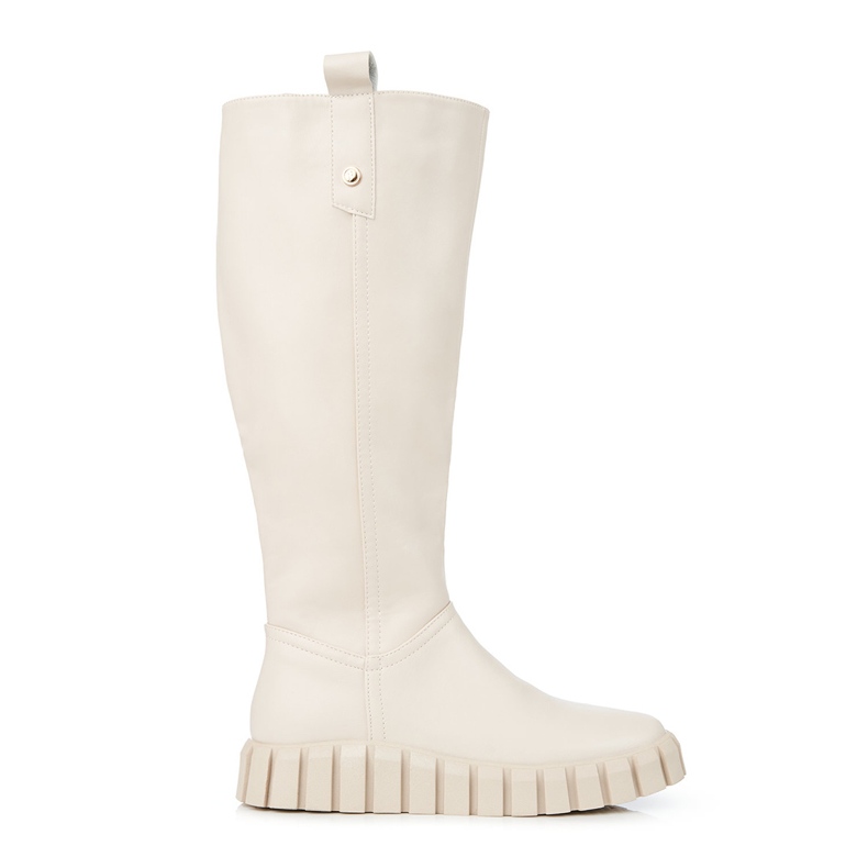 W. Potocki Krem ženske čizme na platformi Potocki bež
