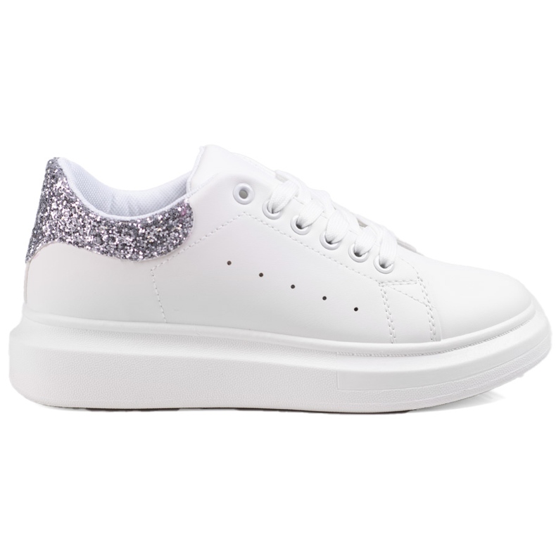 Bijele ženske tenisice Shelovet na bijeloj platformi bijela