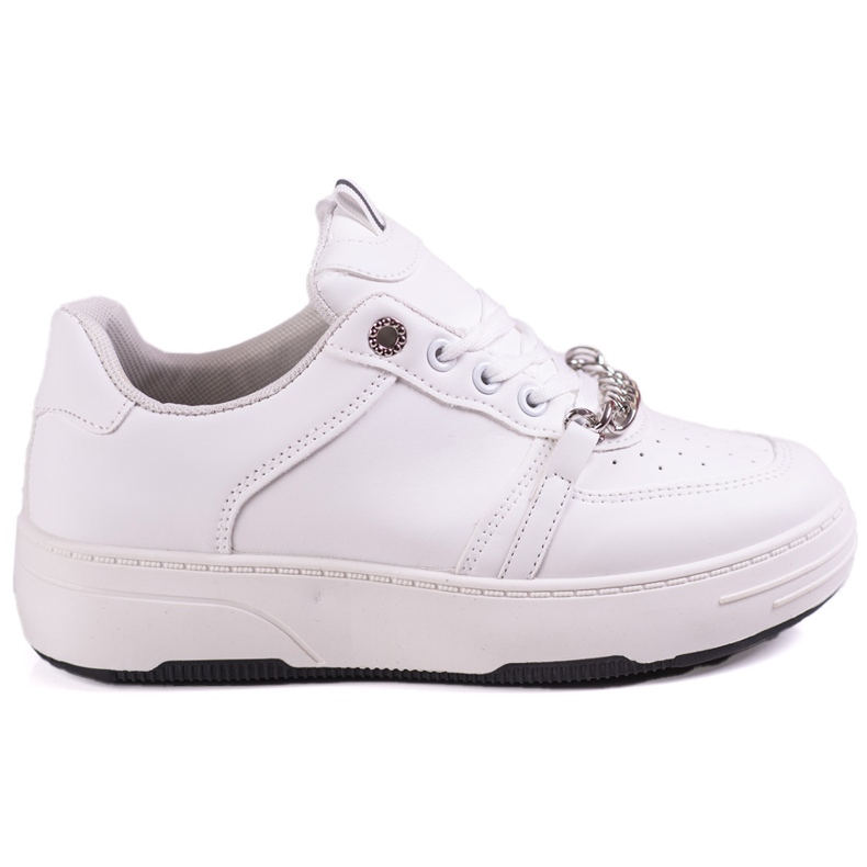 Ženske bijele tenisice na platformu sa Shelovet lancem bijela