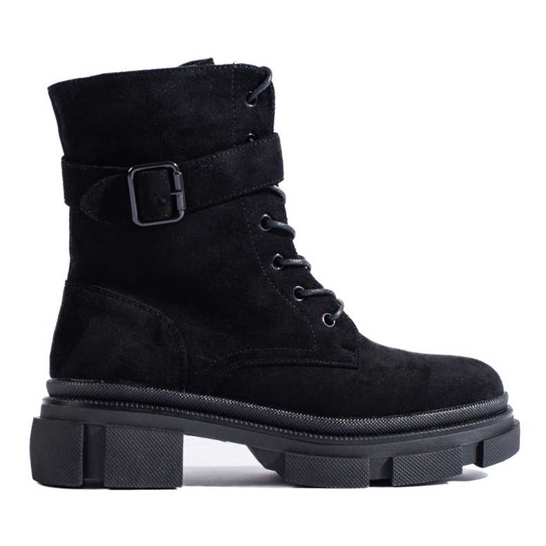 Crne ženske torbe na debelom Shelovet potplatu crno