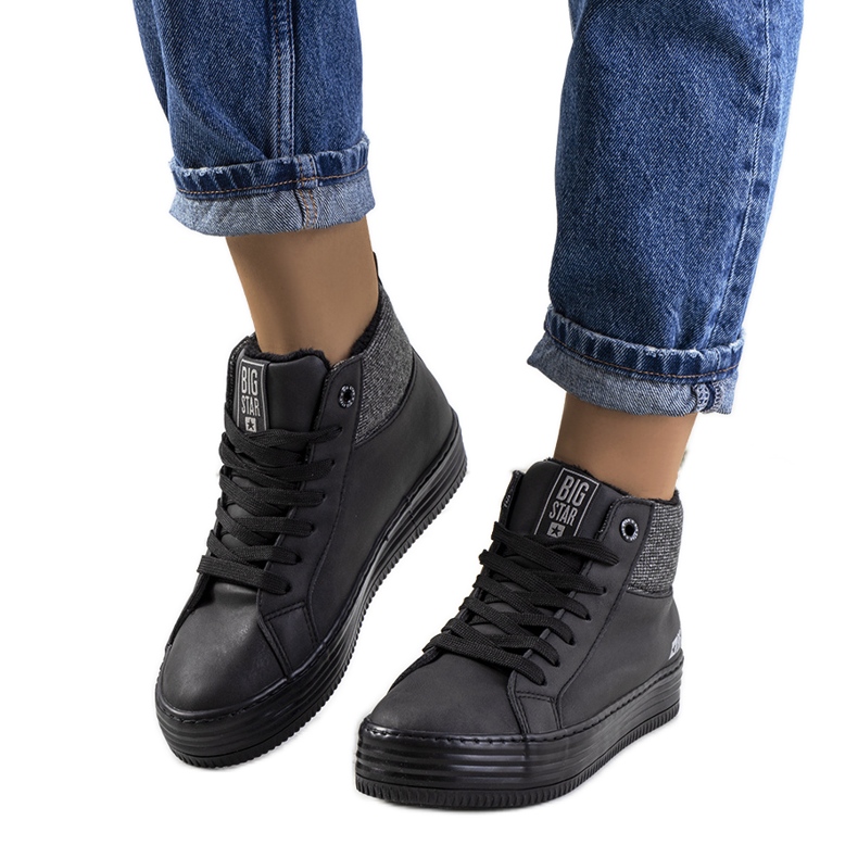 Tople tenisice na wedge Big Star II274147 crno