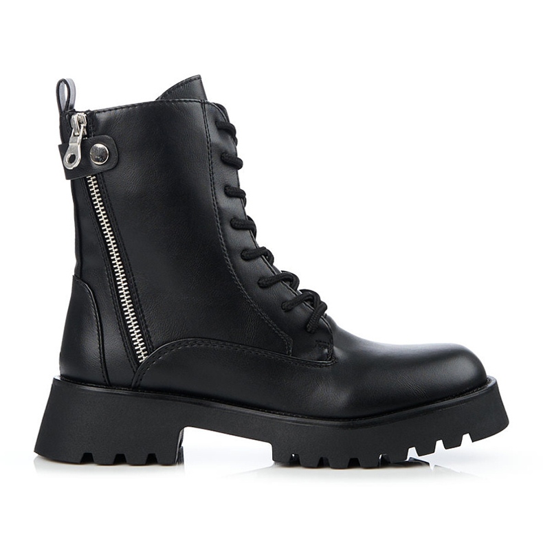 Ženska crna Workers s ukrasnim patentnim zatvaračem Shelovet crno