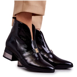 Kožne čizme na ravnu petu Laura Messi 2268 crne crna