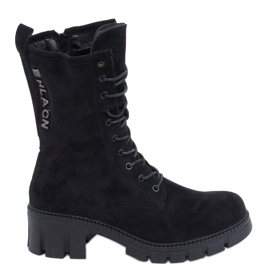 Arne Crne čizme na vezanje crna