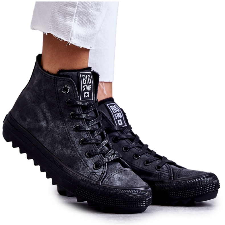 Ženske tenisice Big Star High Warm Black GG274069 crno