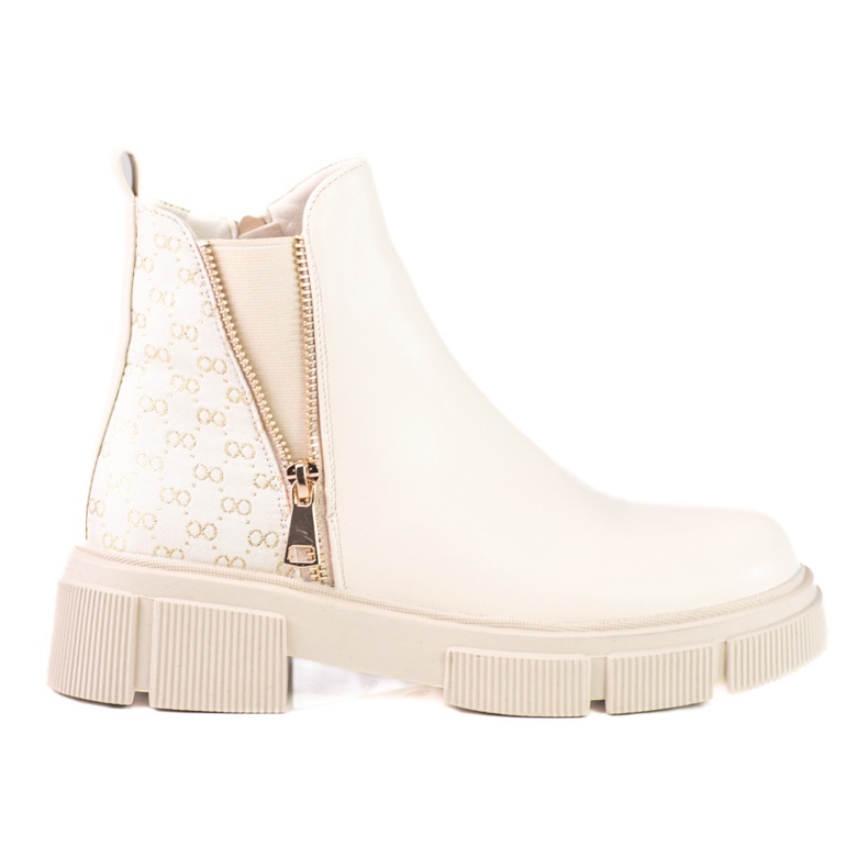 Ženske bež čizme Chelsea na platformi Shelovet