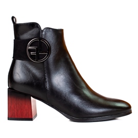 W. Potocki Klasične ženske čizme na niski Potocki crna