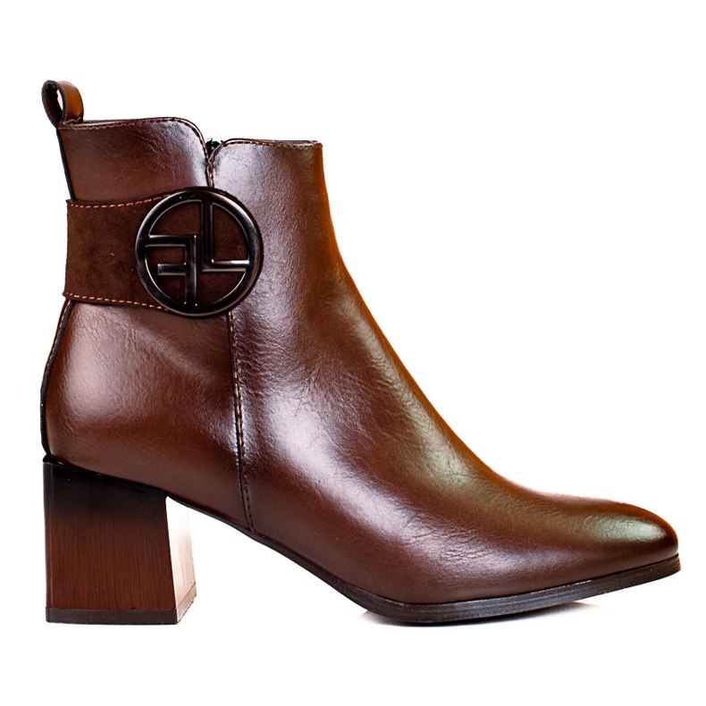 W. Potocki Klasične ženske čizme na niski Potocki smeđa