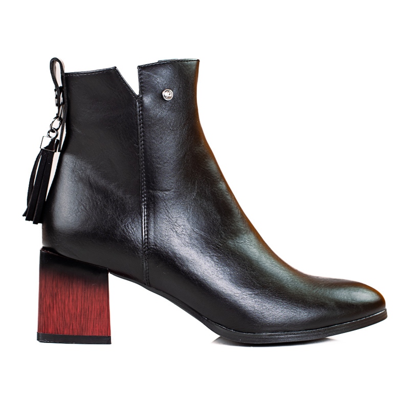 W. Potocki Modne ženske čizme na crni stup Potocki crno