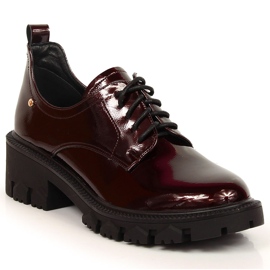 Ženske bordo lakirane mokasine Potocki crvena višebojan