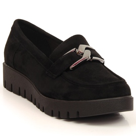 Ženske natikače na eko antilop platformu crne Sergio Leone crno