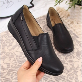 Kožne ženske cipele, slip-on crne Helios 350 crna