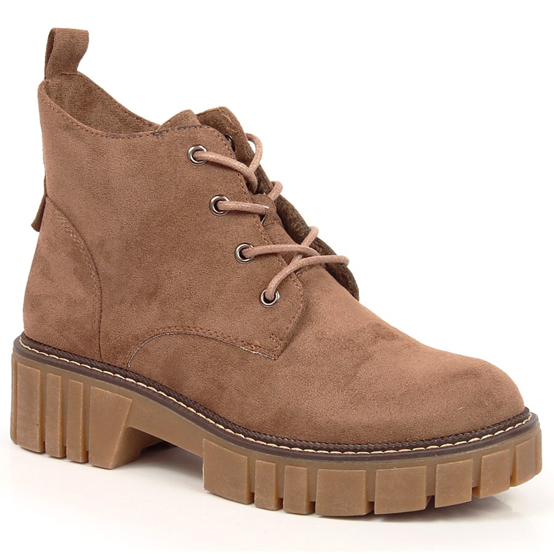 Ženske podstavljene radne hlače na smeđoj platformi od antilopa Sergio Leone smeđa