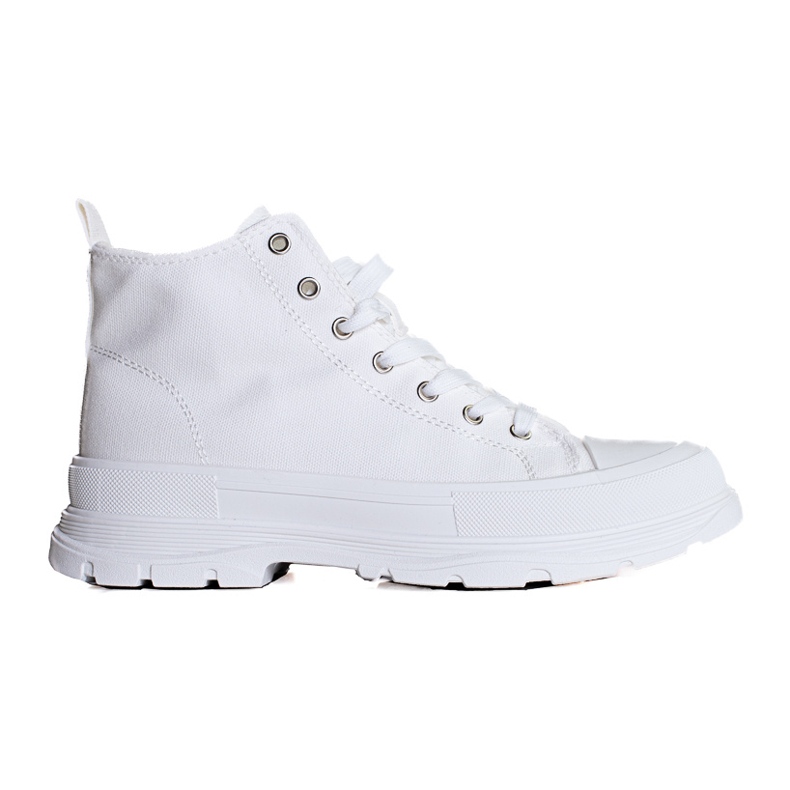 Ženske visoke bijele tenisice na vezanje na platformi Shelovet bijela