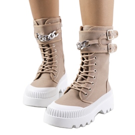 BM Smeđe tenisice s Taus lancem smeđa kaki zelena