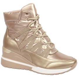 Ženske čizme, tenisice na klin zlatne Potocki zlatni