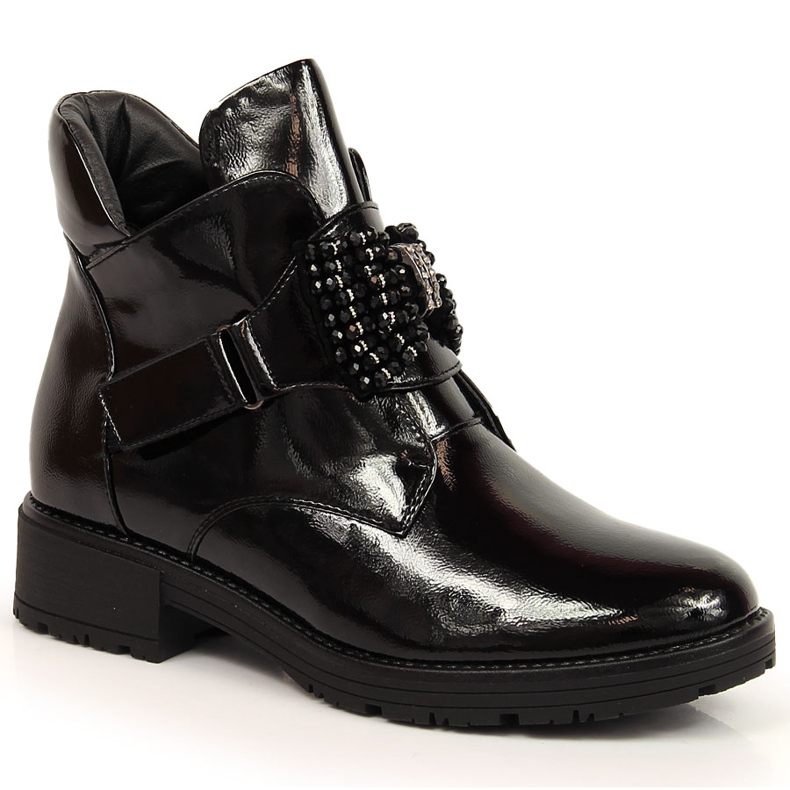 Ženske čizme sa lakiranom crnom Potocki mašnom