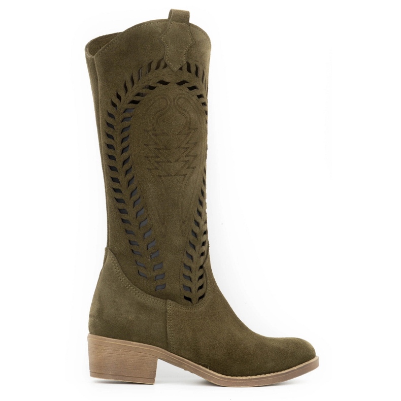 Olivier Ženske ažur kožne Carla zelene čizme zelena