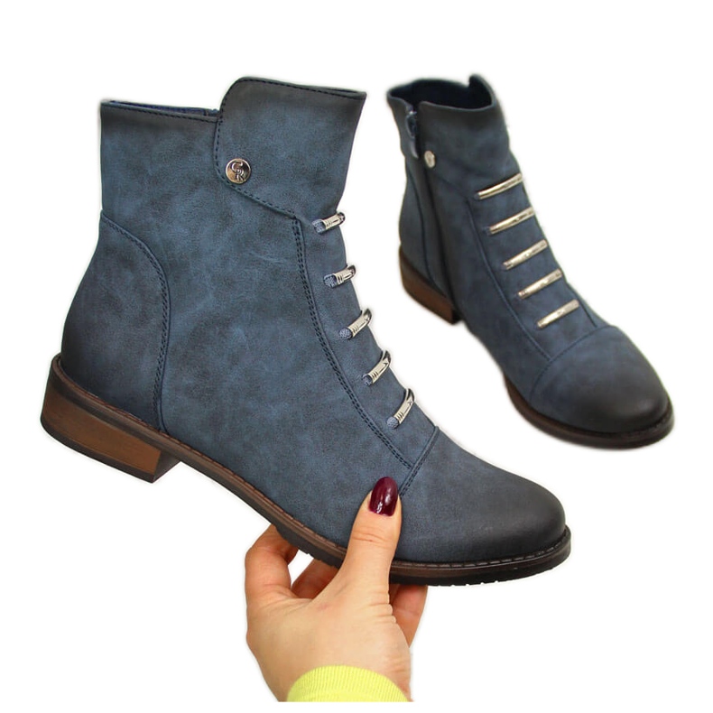 Ženske čizme s ukrasima, izolirane plave Jezzi JEZ52D plava