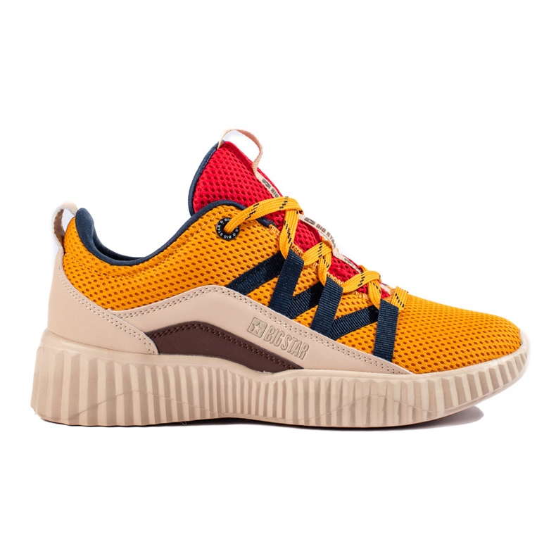 Ženske Big Star tenisice KK274061 bež smeđa crvena žuta boja