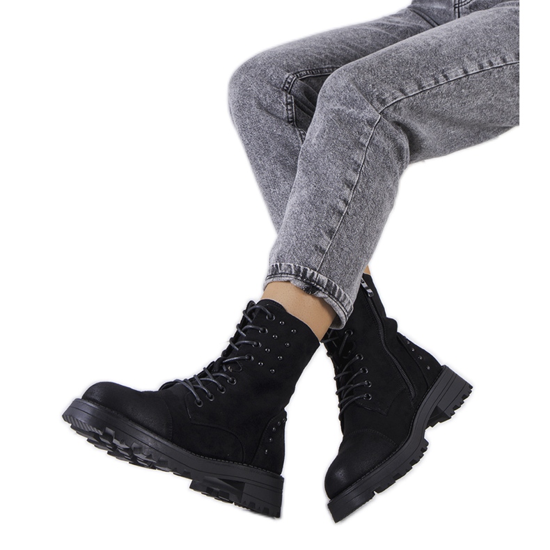 Crne čizme od eko antilop kože tvrtke Polperro crno