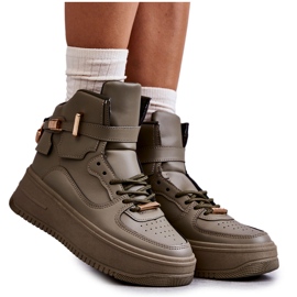 Ženska visoka topla sportska obuća Lexa Green kaki zelena