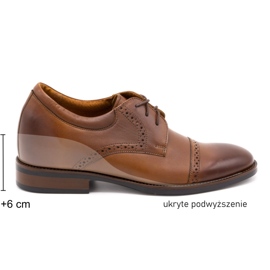 Olivier Muške kožne cipele koje povećavaju svečani P45KB smeđe smeđa
