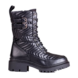 Ženske radnice s elegantnim Shelovet prošivanjem crna