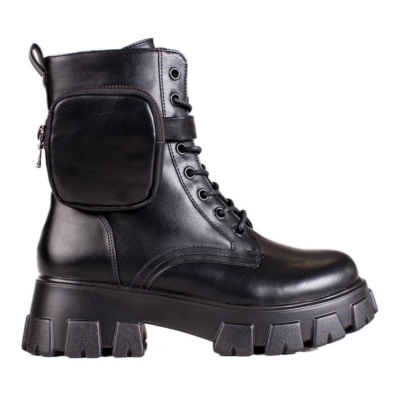 Crne ženske radnice na vezanje s torbom crno