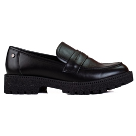 W. Potocki Klasične ženske mokasine na debelom potplatu Potocki crna